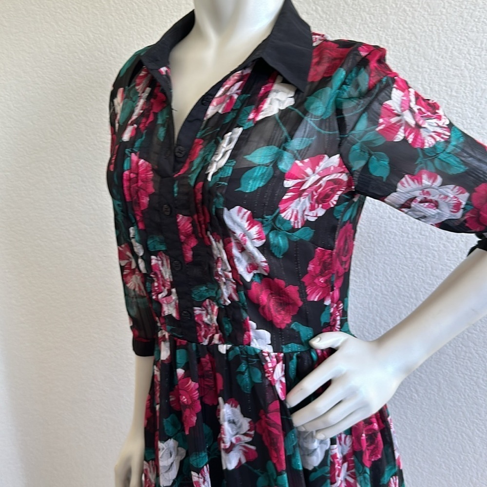 Hell Bunny Bed Of Roses Dress Black - Picture 5 of 10